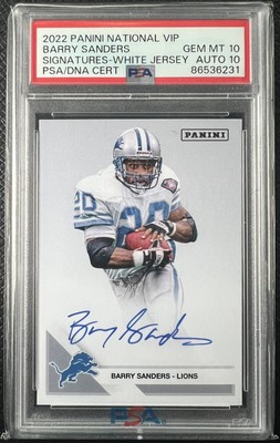 2022 Panini National VIP Barry Sanders Signatures   PSA Gem Mint 10/10  Pop. 1!