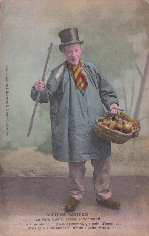 Carte Postale Ancienne Postcard Sarthe Costume Sarthois PÃ¨Re Queru Ã©D Bouveret
