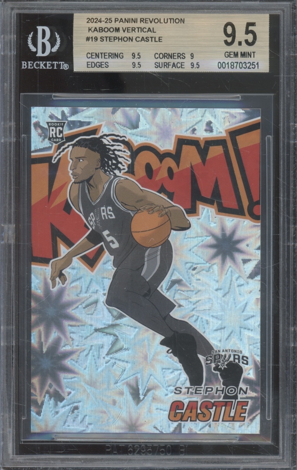 2024 Panini Revolution Kaboom Vertical #19 Stephon Castle RC Gem Mint BGS 9.5