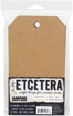 Tim Holtz Etcetera Mini Tag-4 Mini Tags And 4 Reinforcers THETC004