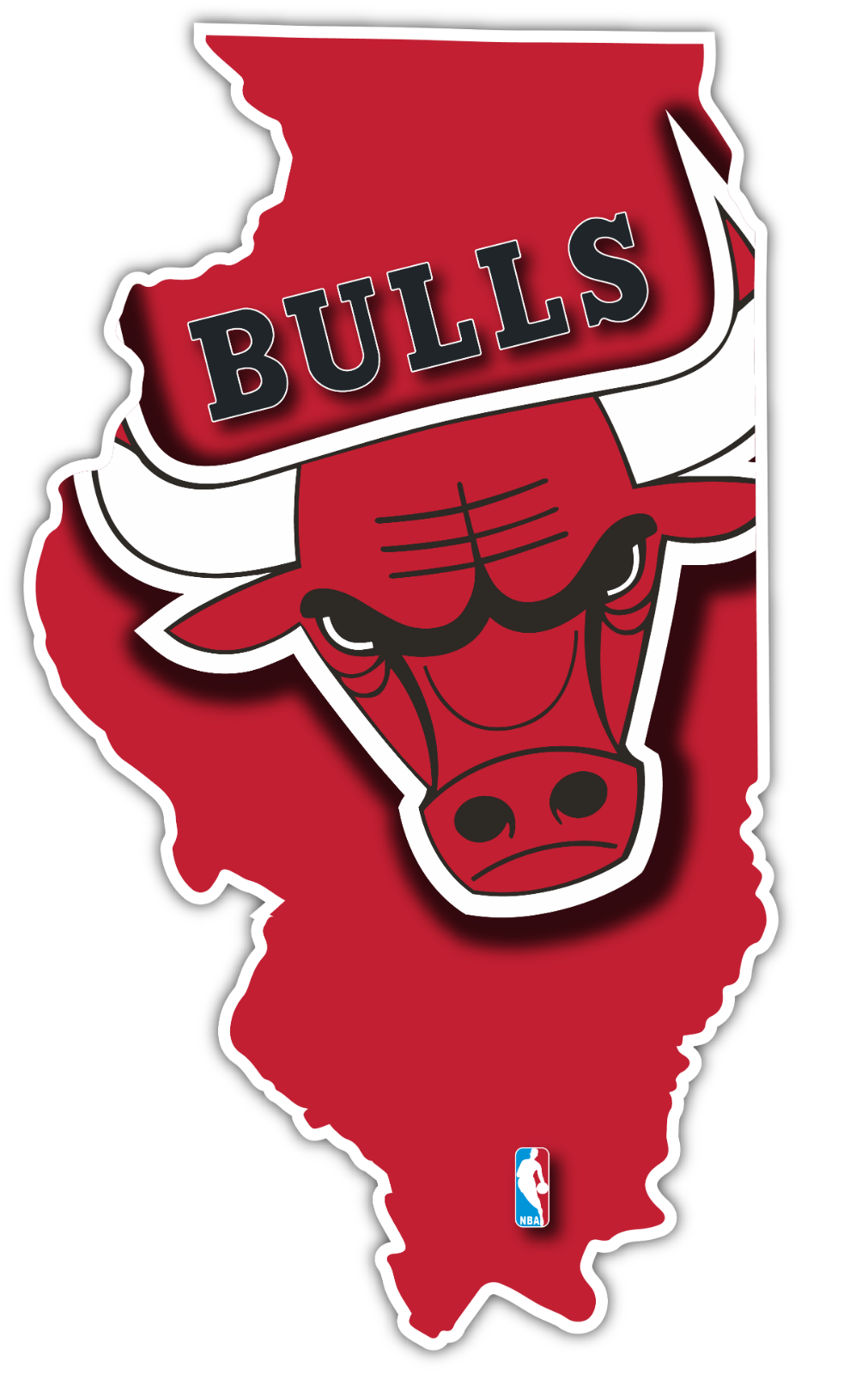 Chicago Bulls Illinois State Basketball Vinyl Sticker Decal