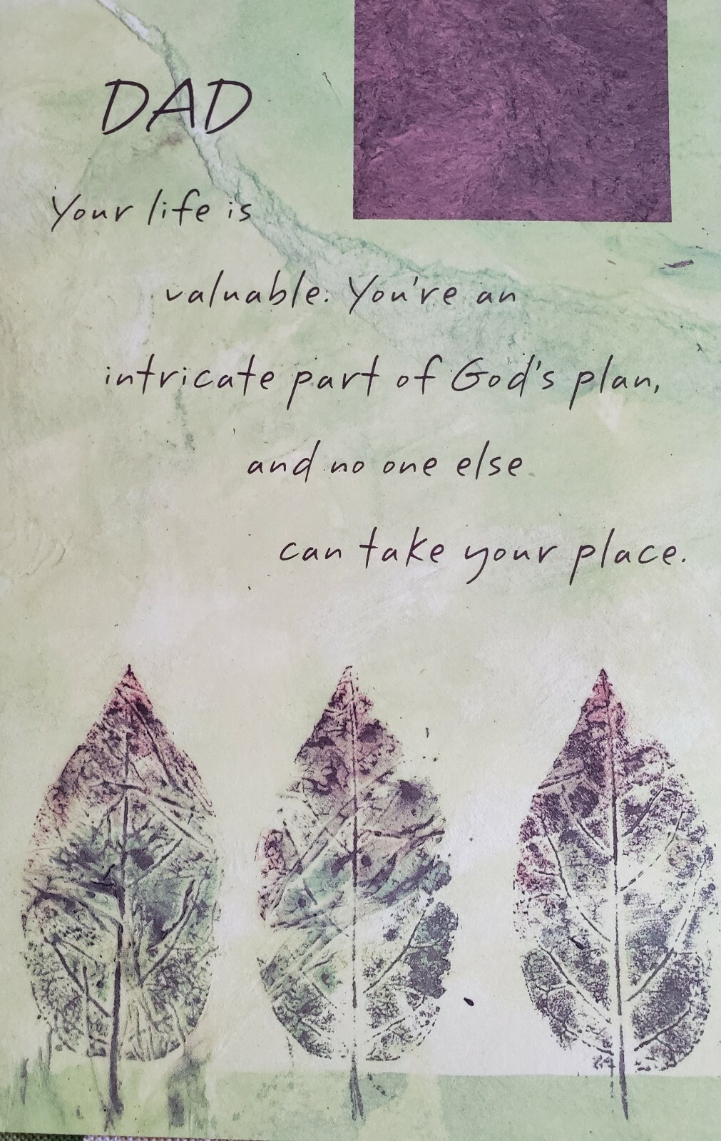 'Dad, you're an intricate part of God's plan' birthday greeting card