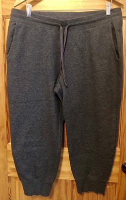AMAZON ESSENTIALS WOMENS GRAY CHARCOAL FLEECE  CROPPED JOGGERS SWEATPANTS SIZE L