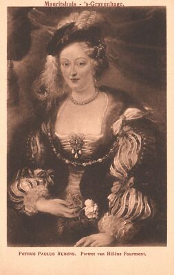 Vintage Postcard Portrait of Hélène Fourment Petrus Paulus Rubens Painting Art