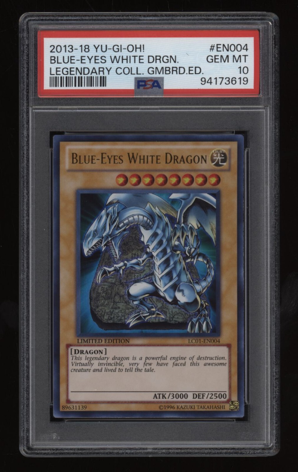 2013 YU-GI-OH! Blue-Eyes White Dragon Limited PSA 10