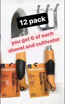 12 PACK - 6 of each Fiskars 384220 Ergo Trowel Shovel and Ergo Cultivator