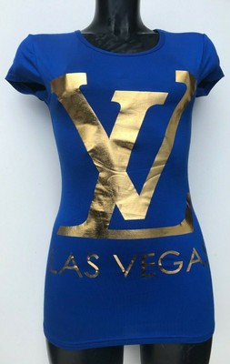 Ladies Women's Casual Short Sleeve T-shirt with printed phrase Las Vegas -Fitted
