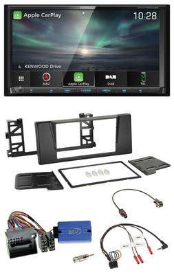 Kenwood Bluetooth USB 2DIN Lenkrad TMC DAB Navigation für BMW 5er E39 01-03 Quad