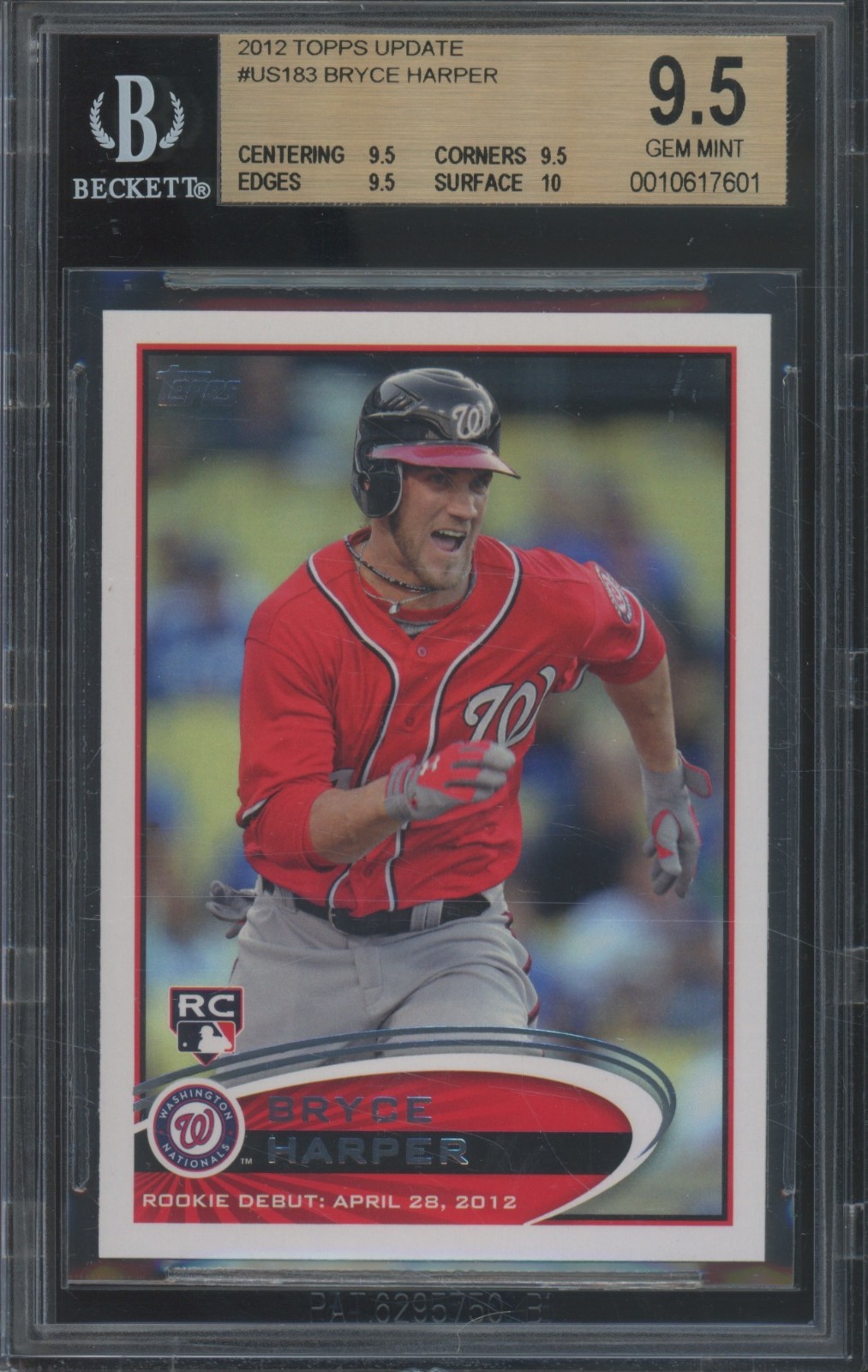 2012 Topps Update #US183 Bryce Harper RC Rookie Gem Mint BGS 9.5