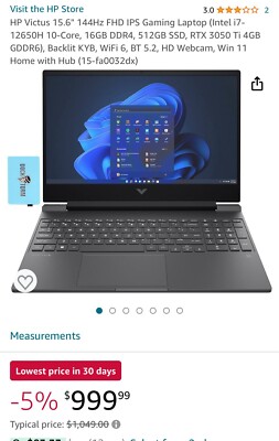 HP - Victus 15.6   Gaming Laptop - Intel i7-12650H -NVIDIA GeForce RTX 3050 TI