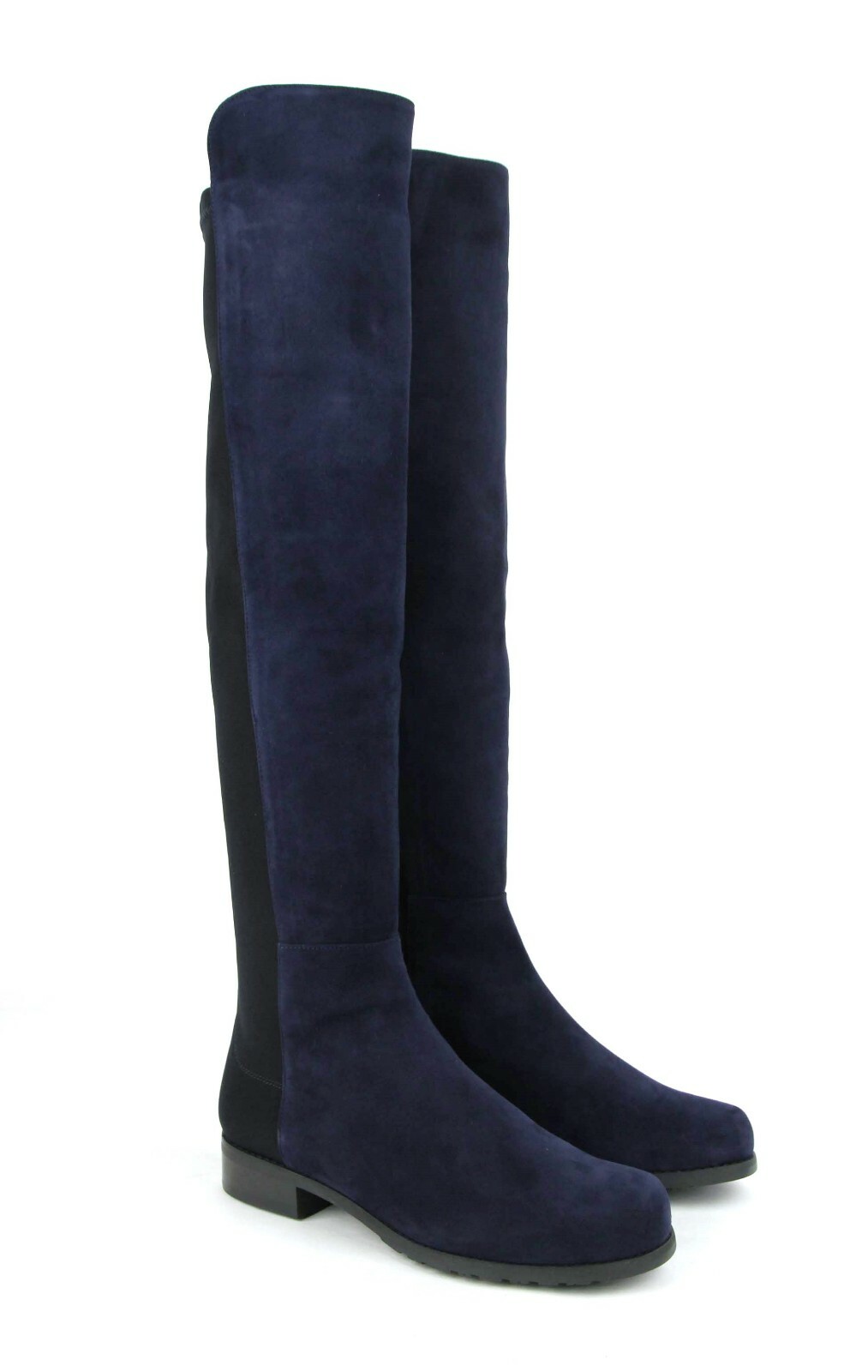 Pre-owned Stuart Weitzman $695  5050 Nice Blue Suede Knee Boot With Elastic Back