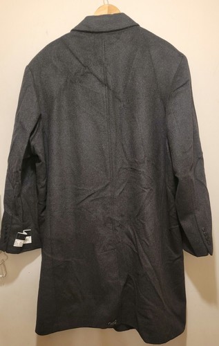 Pre-owned London Fog Signature Men's Wool Blend Coat Dark Charcoal Sz 48r In Gray