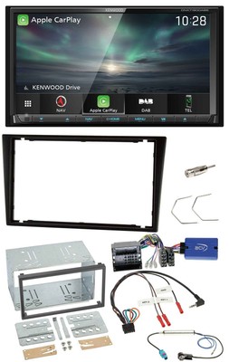 Kenwood Bluetooth USB 2DIN Lenkrad TMC DAB Navigation für Opel Corsa C schwarz