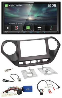 Kenwood Bluetooth USB 2DIN Lenkrad TMC DAB Navigation für Hyundai i10 ab 2014