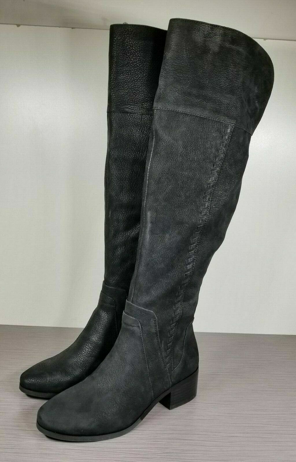 Vince Camuto Kreston Over-The-Knee Boot, Black Leather, Womens Size 7