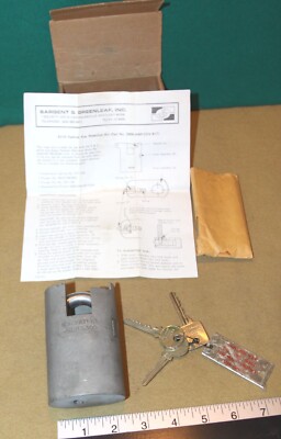 Sargent Greenleaf 831B U.S. Gov't padlock w/ 3 working keys high security New