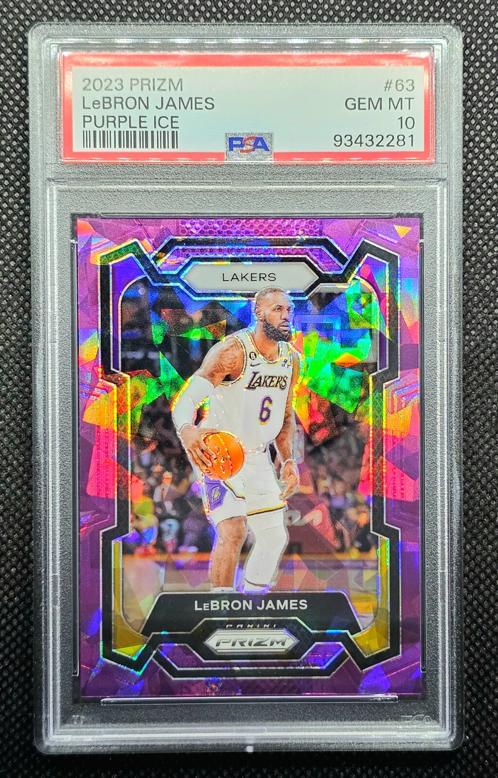2023-24 Panini Prizm Lebron James #63 Purple Cracked Ice