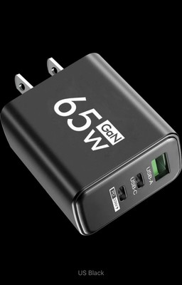 PD 65W GaN USB Charger Fast Charging Type C Mobile Phone Adapter For iPhone 15 H