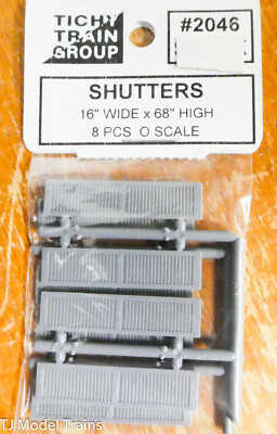 Tichy Train Group #2046 (O Scale) Shutters 16'' wide x 68'' Hight (8pcs O Scale) 
