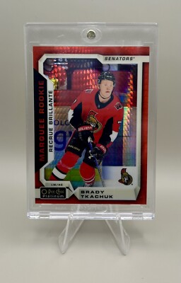 2018 O-Pee-Chee Platinum Marquee Rookies Red Prism /199 Brady Tkachuk Rookie RC