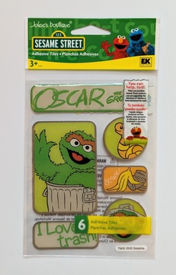 Sesame Street Oscar The Grouch Epoxy Tiles Scrapbooking Stickers by Jolee's 