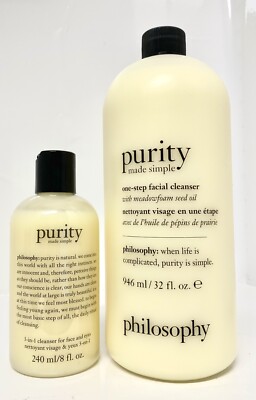  Philosophy Purity Made Simple 32 Oz. + 8 Oz. Facial Cleanser Set