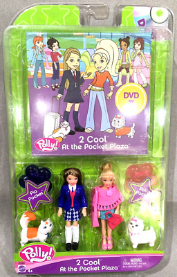 Polly Pocket 2 Cool at the Pocket Plaza NIB DVD Dolls Pets Cat