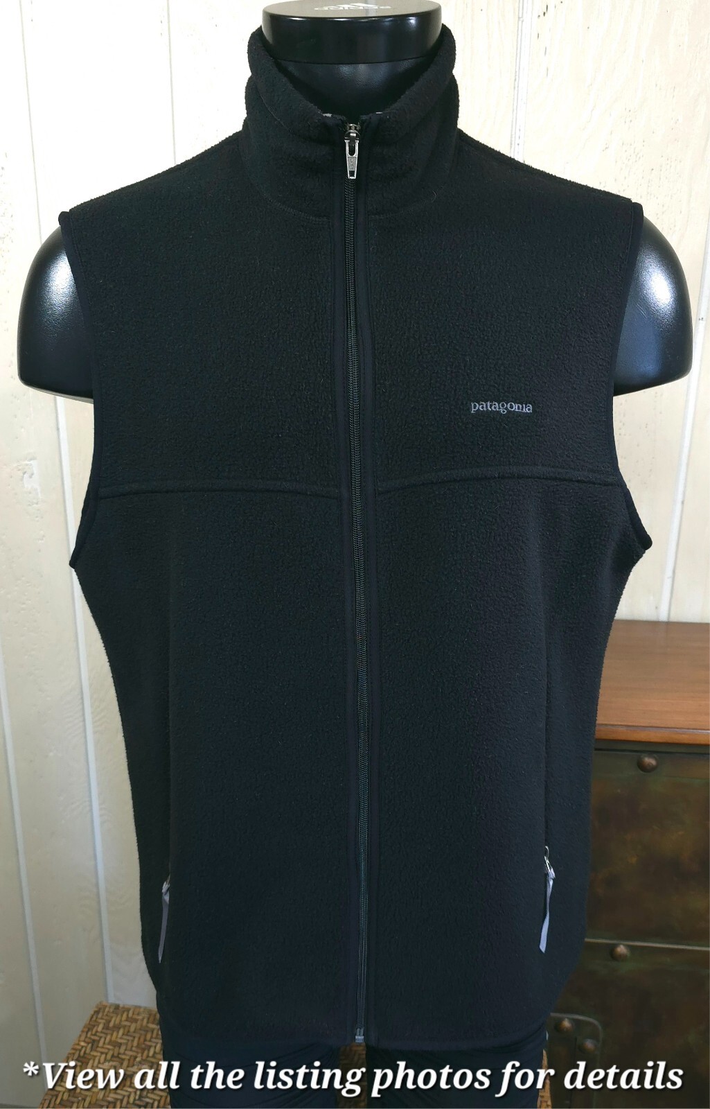 Patagonia Synchilla Vintage 90s Full Zip Fleece Black Vest
