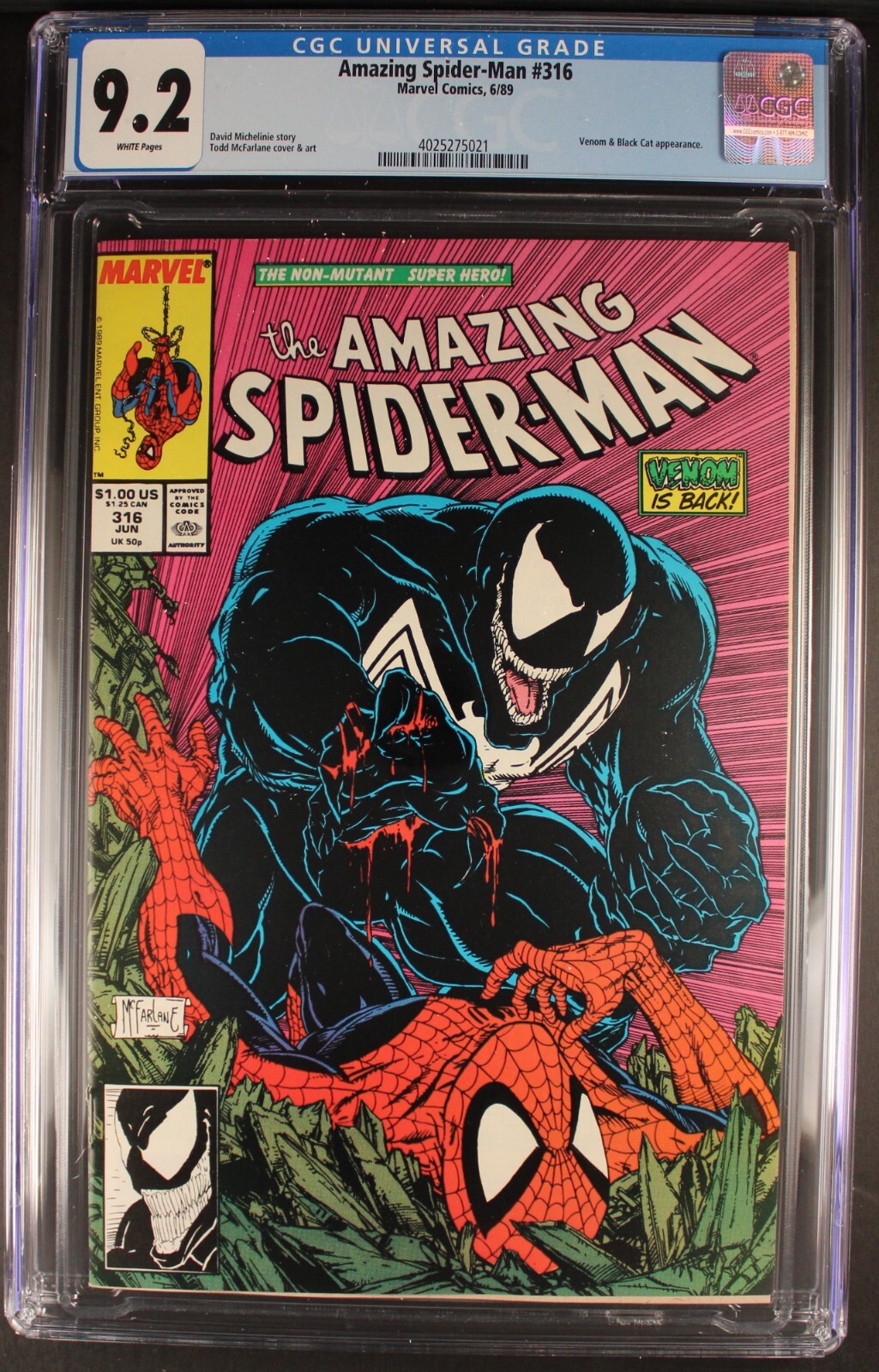 AMAZING SPIDER-MAN #316 CGC NM9.2 High Grade KEY! White
