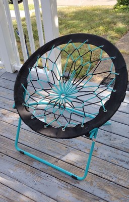 Bungee Dish Chair, Teal and Black, 32''