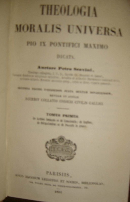 Seavini (Petro). - Theologia Moralis Universa Pio Ix. 1855. 4 Vols. 