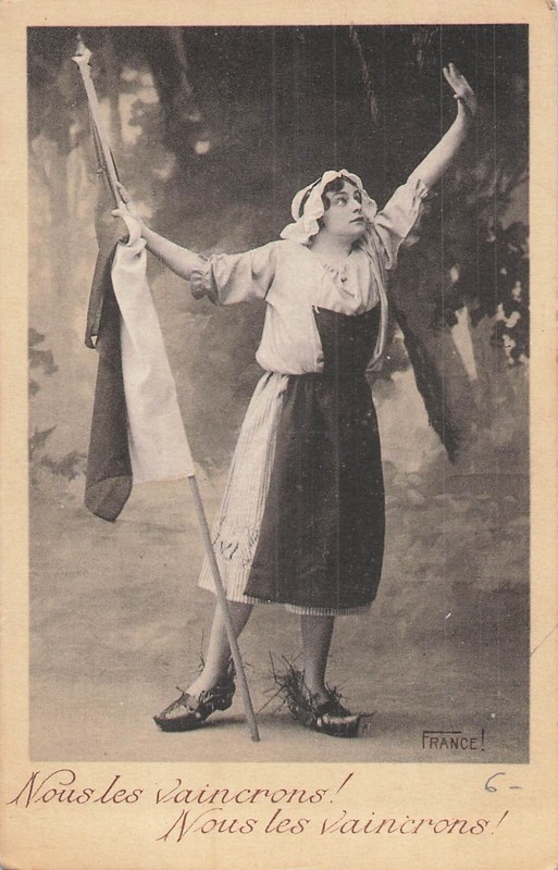 Cp Patriotique Nous Les Vaincrons - Fermiere Drapeau