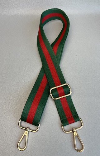 〈新品〉GUCCIのグリーンとレッドのストラップベルト リネン製ロゴ入り巾着袋付 新品〉GUCCIのグリーンとレッドのストラップベルト リネン製ロゴ