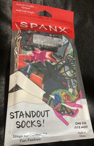 Half Calf Socks-colorful Graffiti Opaque One Size Fits Most