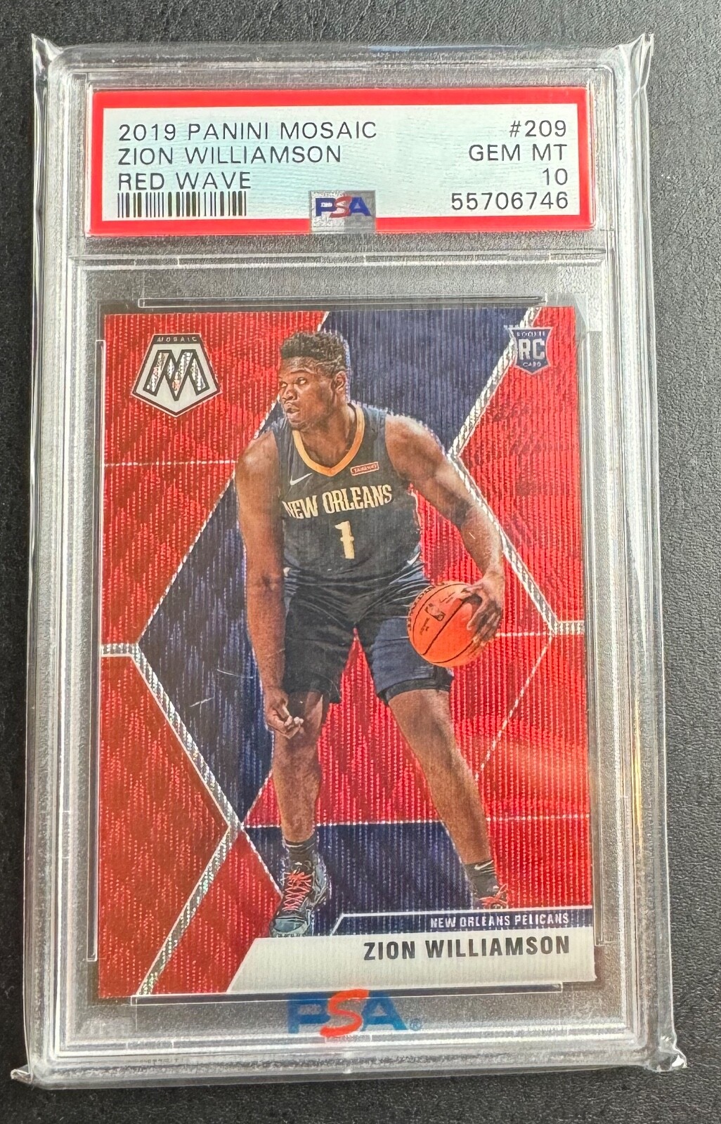 Zion Williamson PSA 10 GEM MINT 2019-20 Panini Mosaic Red