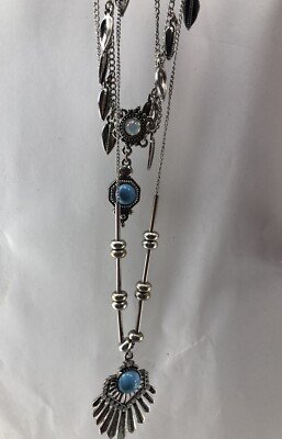 AVON'S MARK THIRD LAYERS A CHARM NECKLACE SLVR TONE- 2 NECKLACES 3 STRANDS NIB 