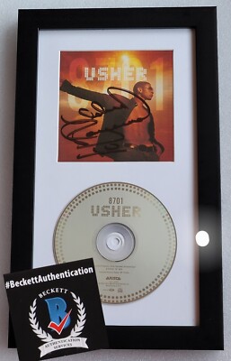 USHER CD DISPLAY SIGNED BECKETT BAS COA AUTOGRAPHED MUSIC SINGER R&B POP 8701