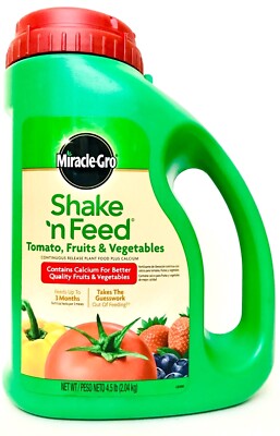 Miracle Gro 4.5 Lb Shake N Feed Tomato Fruit Vegetable Cont Release Plant Food