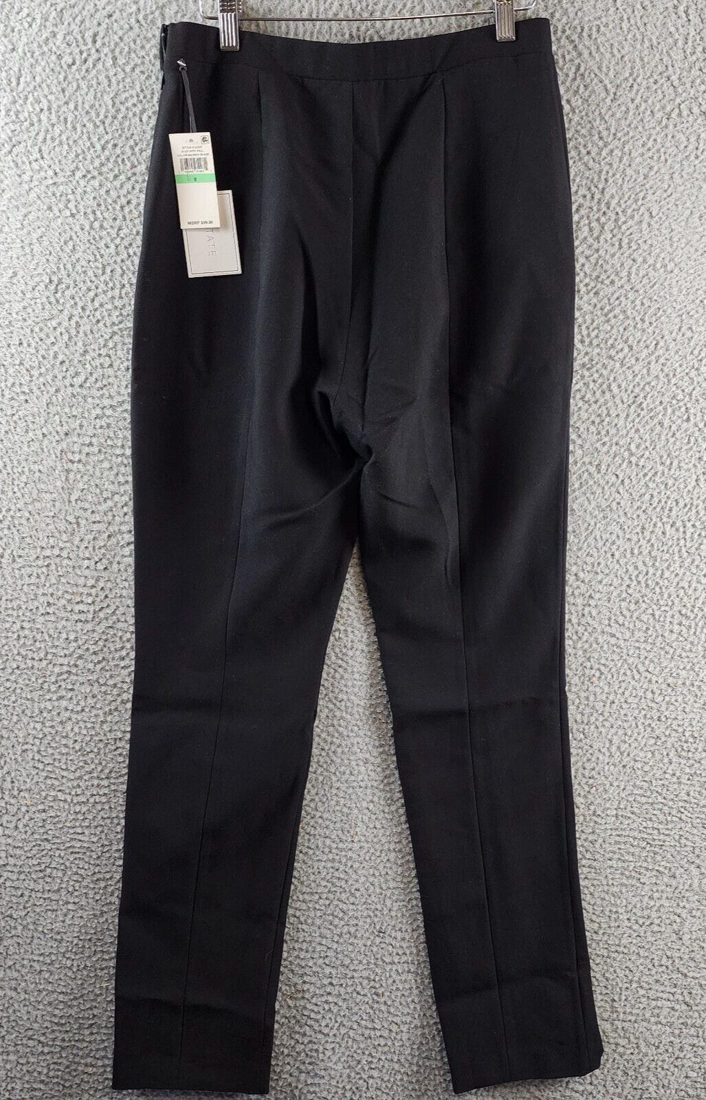 1.STATE Straight Leg Front Slit Ankle Pants Women's 8 Rich Black Pull On Style - Picture 5 of 13