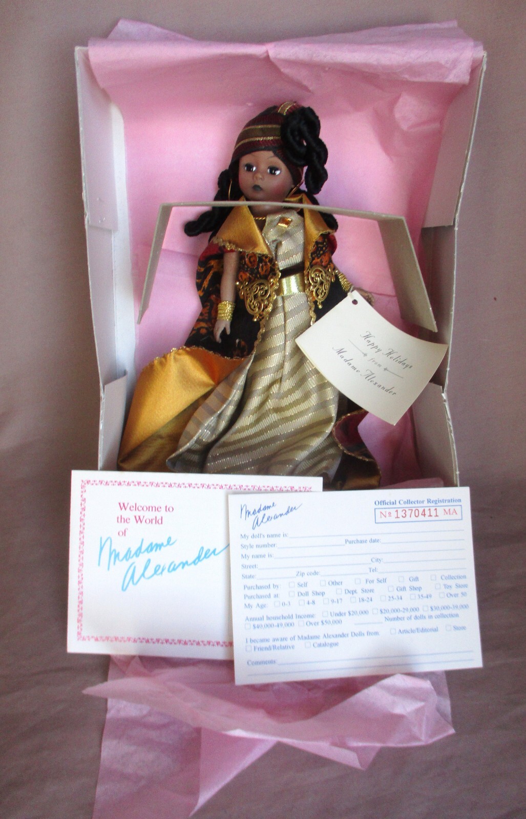 Madame Alexander 7 1/2" Nomsa Celebrates Kwanza Doll 1995 Near Mint In Box