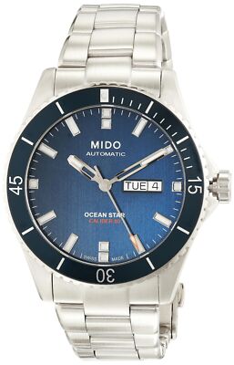 Pre-owned Mido Men's M026.430.11.041.00 Ocean Star Analog Automatic Blue / Silver Stain...