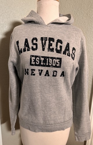 Las Vegas Nevada Pullover Sweatshirt Hoodie Womens Size S Small Gray Long Sleeve