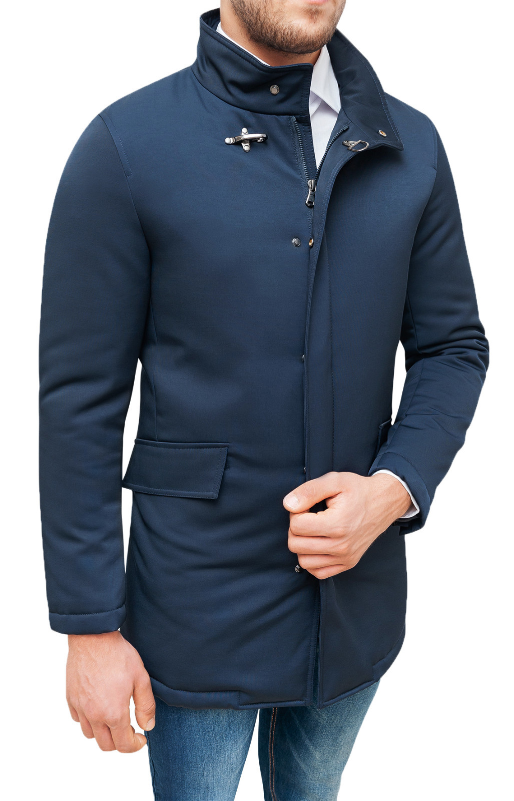 Giaccone Soprabito Uomo Blu Scuro | Invernale Elegante Con Imbottitura | Fatto In Italia | Taglie S-3XL - Foto 2