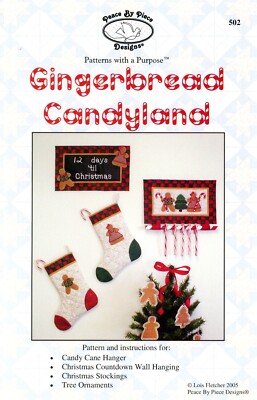 GINGERBREAD CANDYLAND Christmas Advent Calendar, Stocking Peace by Piece Designs