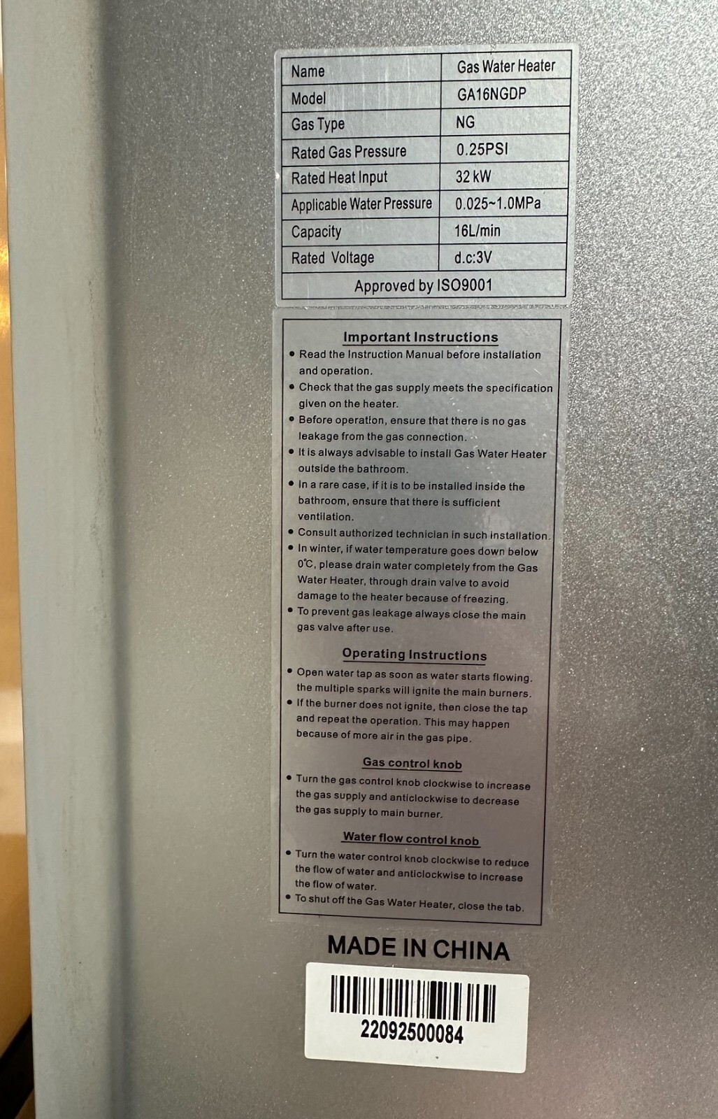 Marey GA16NGDP Tankless Water Heater Natural Gas Whole House On Demand Outdoor