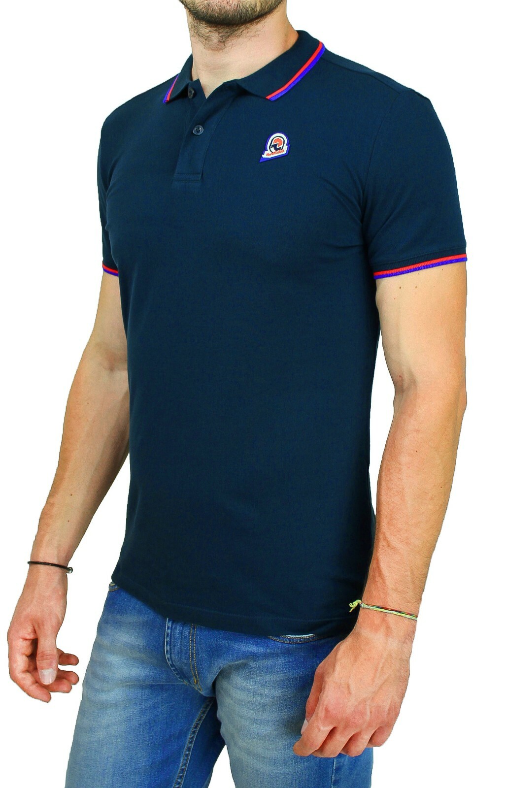 POLO UOMO INVICTA ORIGINAL 4452118/UL CASUAL BLU T-SHIRT MAGLIA IN COTONE PIQUET