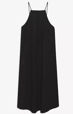NWT $300 ANINE BING Bree Halter Neck Cotton Dress In Black Small