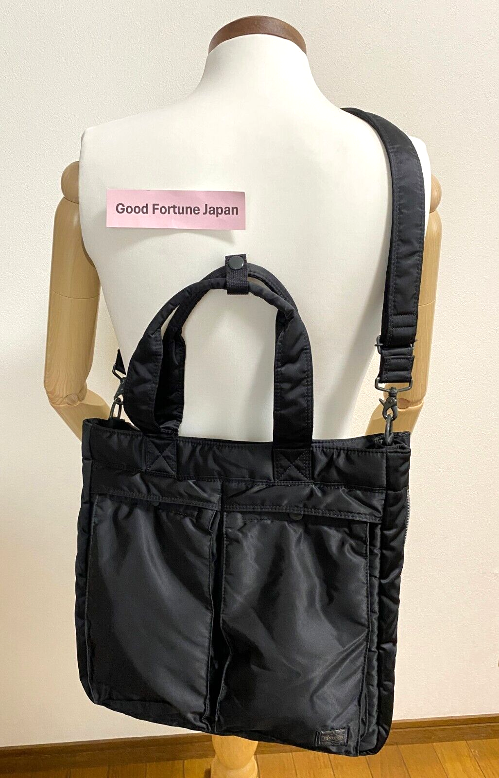 Yoshida PORTER Tanker 2Way Tote Bag Shoulder Bag Black