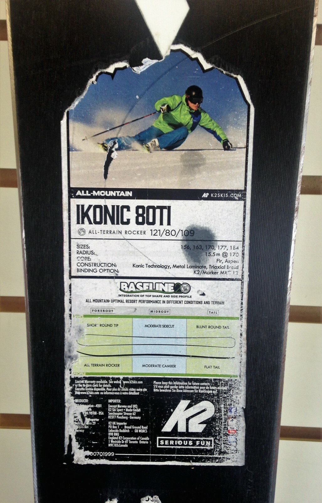 K2 iKONIC 80 Ti SKIS, 177cm, W/MARKER 12.0 Bindings, NEW