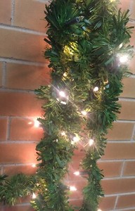 Christmas Garland with LED Lights Bulbs | Decorative Accessories